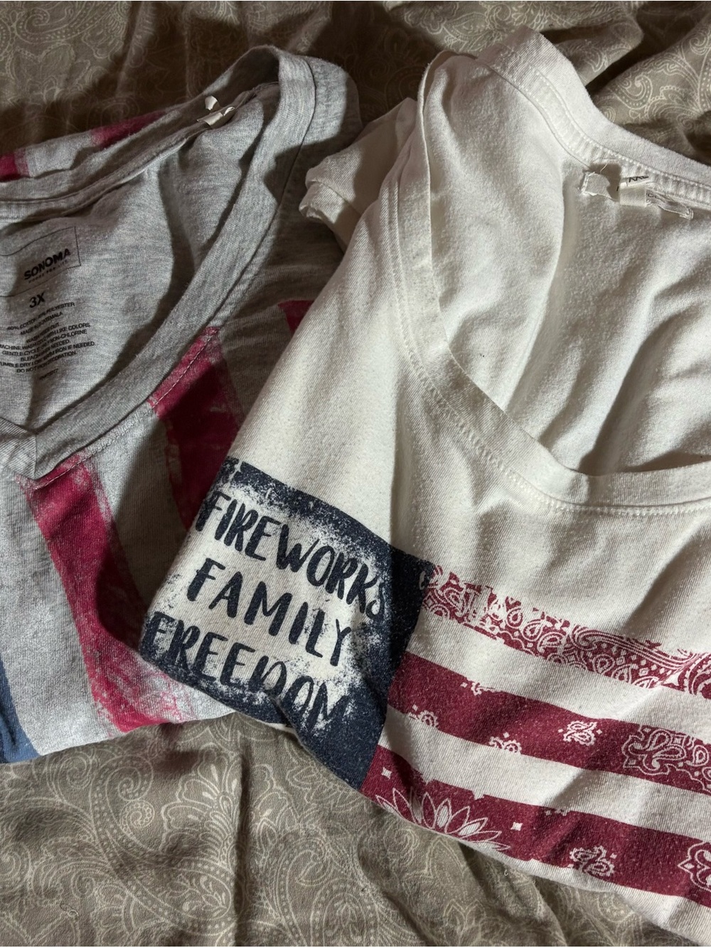 2 Flag T-Shirts Women's 2X 3X Maurice’s Sonoma